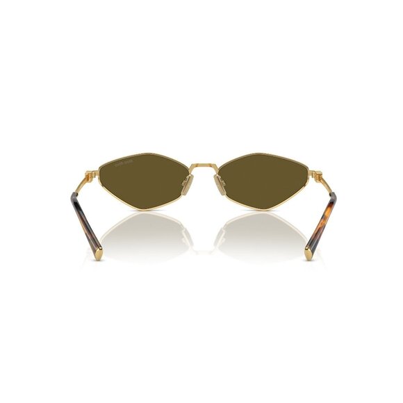 New MIU MIU Gold Round SMU 56Z 5AK-09Z Sunglasses Women - Picture 5 of 6